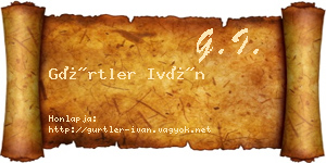 Gürtler Iván névjegykártya