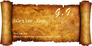 Gürtler Iván névjegykártya